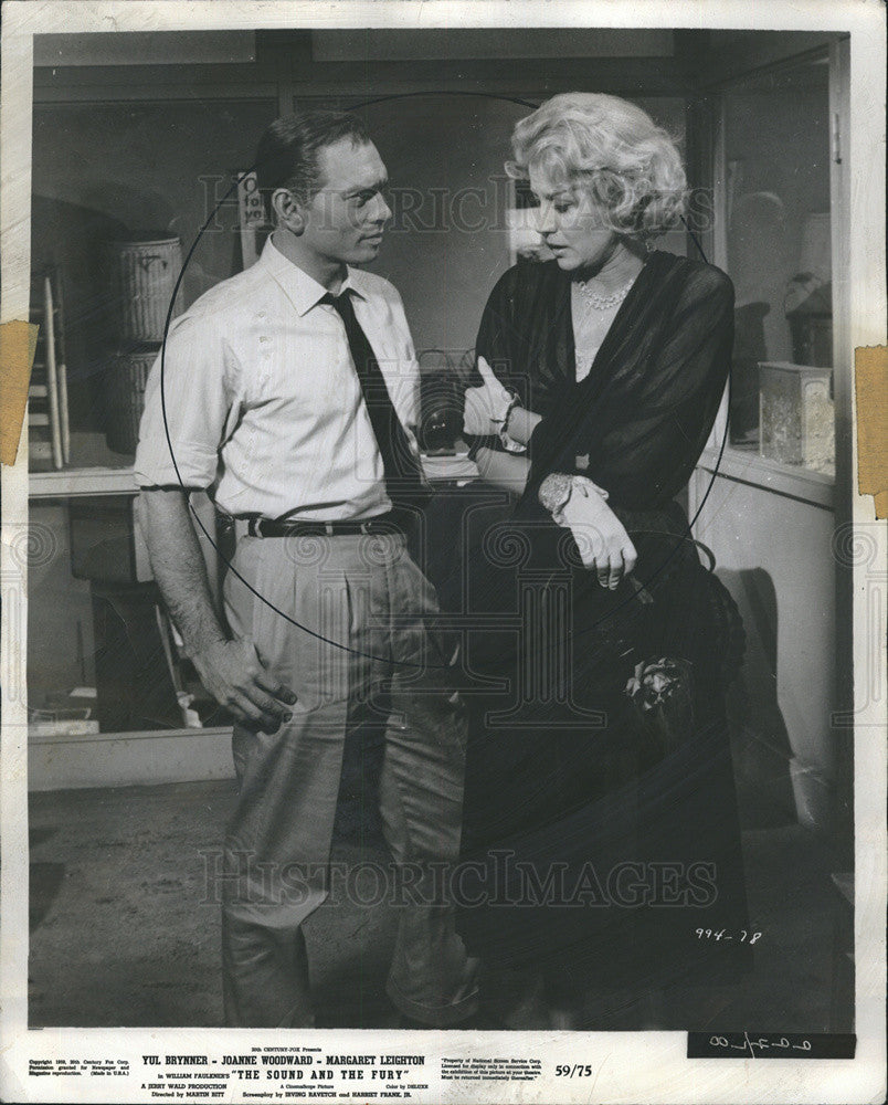 1959 Press Photo Yul Brynner, Joanne Woodward in &quot;The Sound and the Fury&quot; - Historic Images