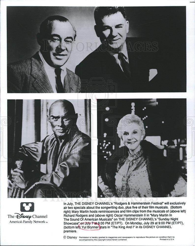 Press Photo Disney&#39;s &quot;Rodgers &amp; Hammerstein Festival&quot; - Historic Images