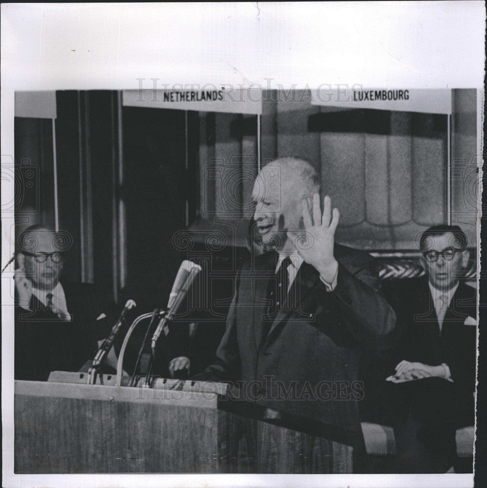 1959 Press Photo President Eisenhower, Halvard Lenge &amp; D.W. Stikker - Historic Images