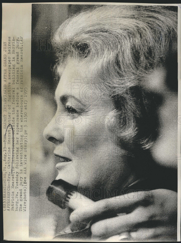 1975 Press Photo Mrs. Catherine Hearst, Mother Of Fugitive Newspaper Heiress - Historic Images