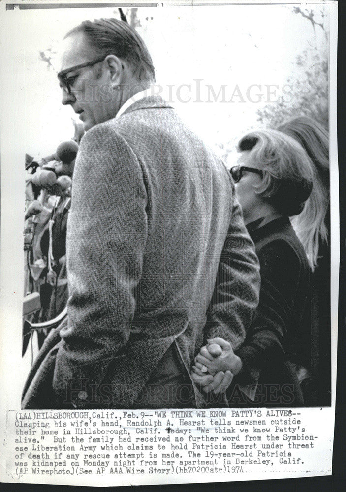 1974 Press Photo Randolph A Hearst, Father of Patricia Kidnapped by SLA - Historic Images