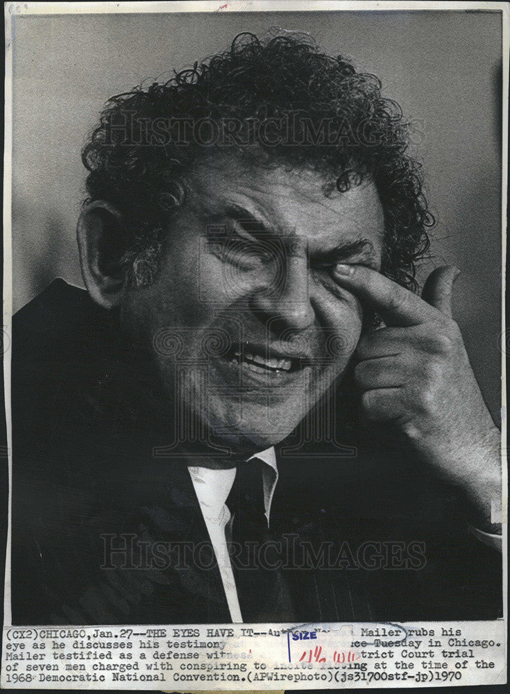 1970 Press Photo Norman Mailer a Witness at &quot;Chicago Seven&quot; Trial - Historic Images