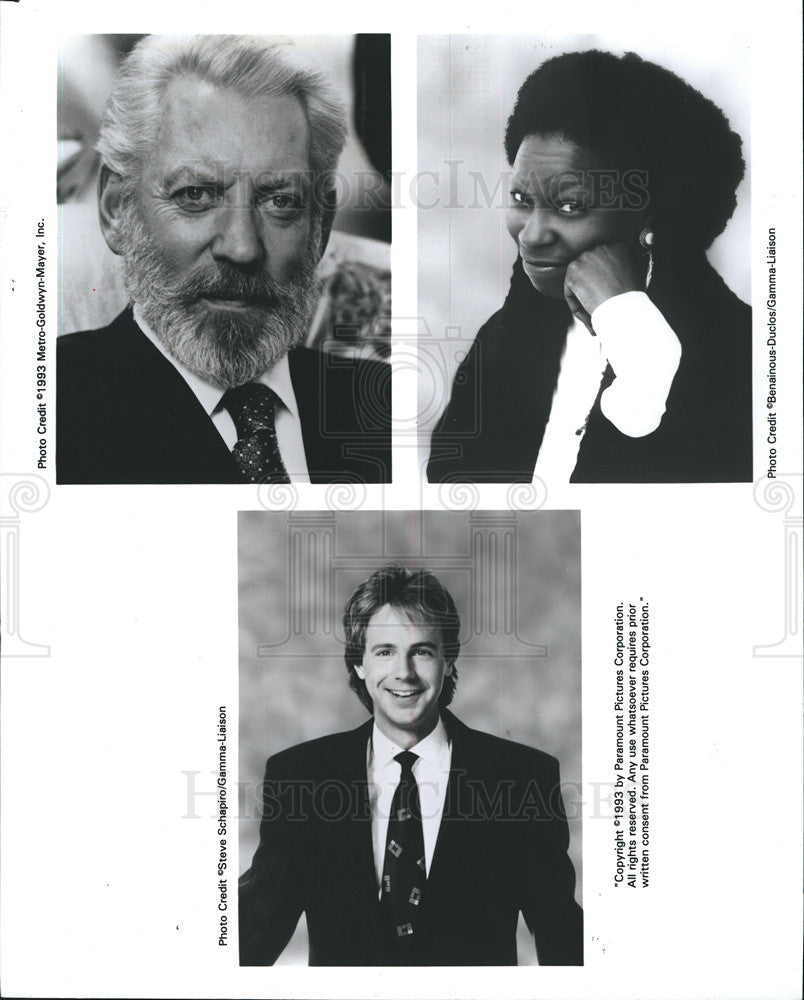 1993 Press Photo Sutherland,Goldberg, &amp; Carvey Featured On Entertainment Tonight - Historic Images