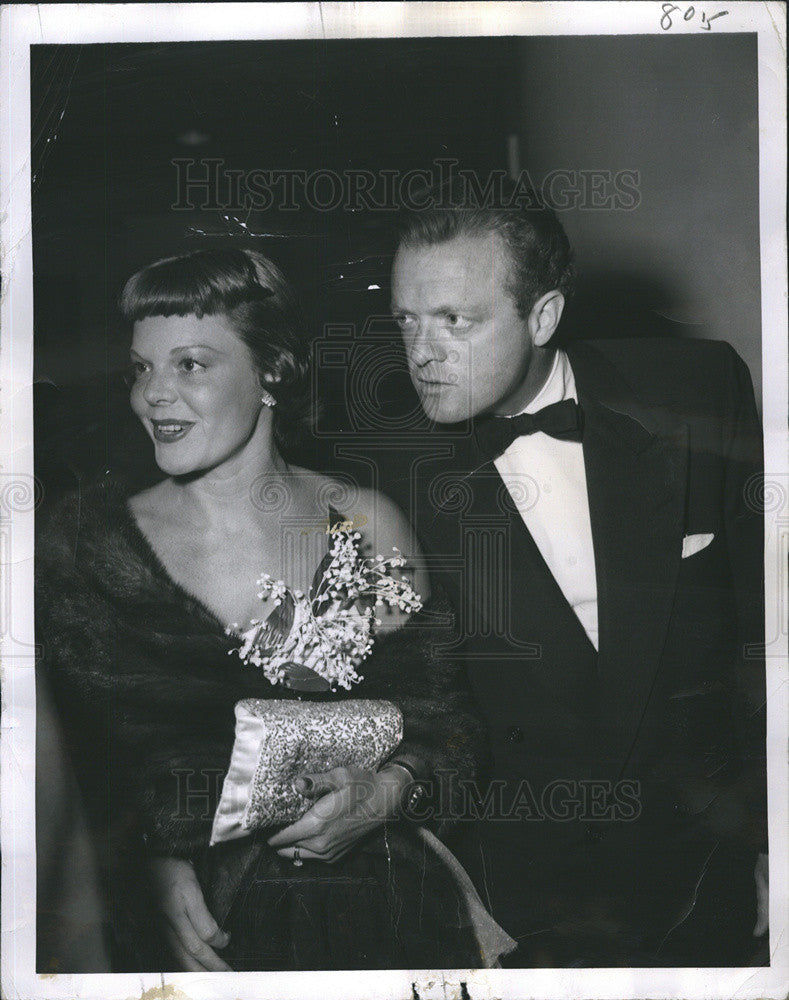 1950 Press Photo Actors Van Heflin and wife Frances Neal - Historic Images
