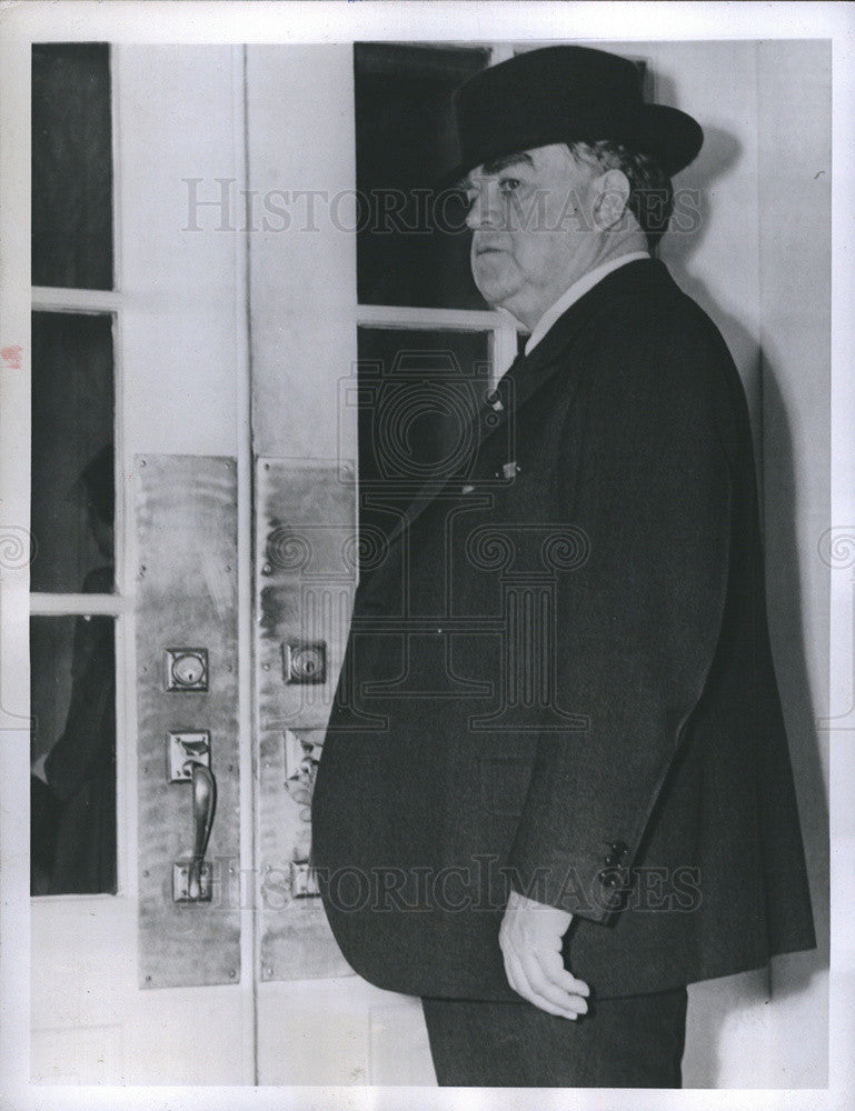 1945 Press Photo John L. Lewis President United Mine Workers White House Meeting - Historic Images