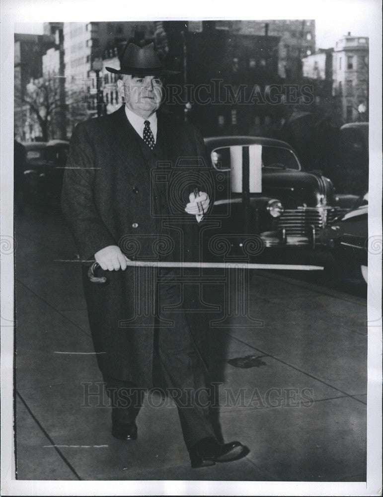 1946 Press Photo John L.Lewis. United Mine Worker Union, Wielding his Stick. - Historic Images