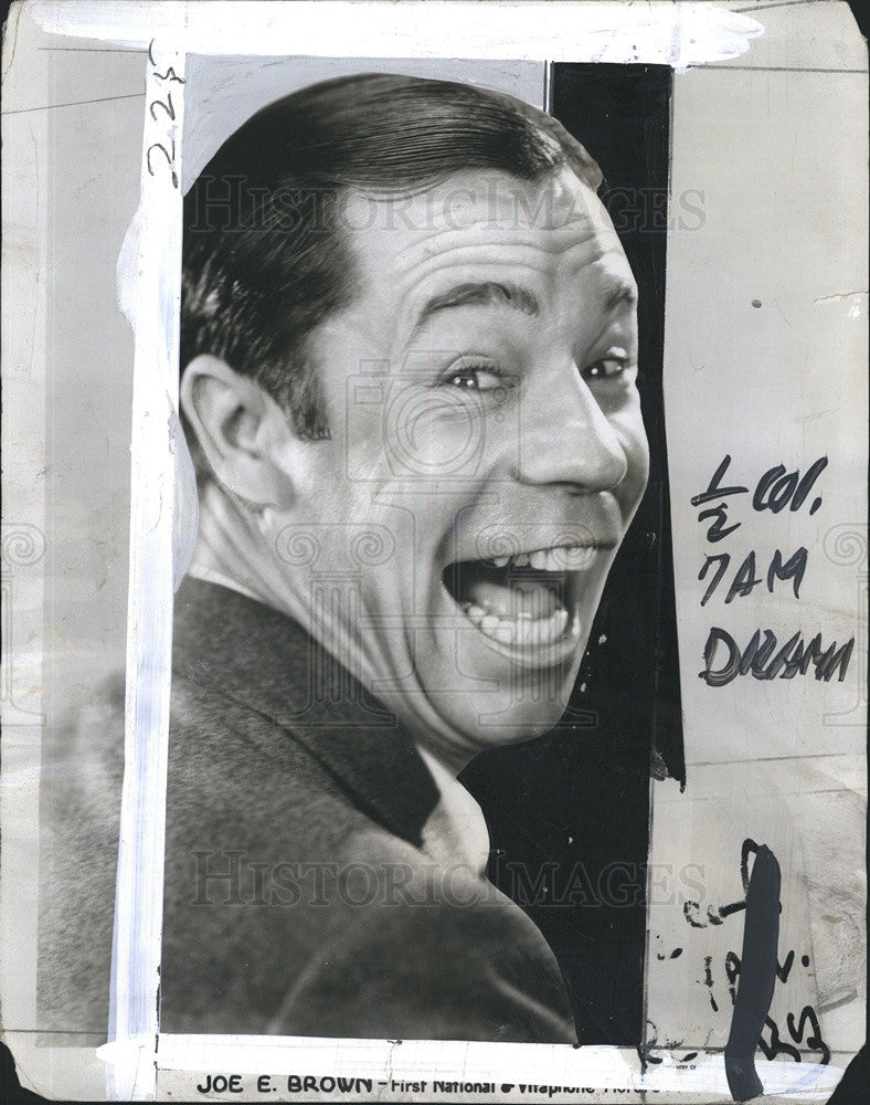 1938 Press Photo Comedian Actor Joe E. Brown - Historic Images