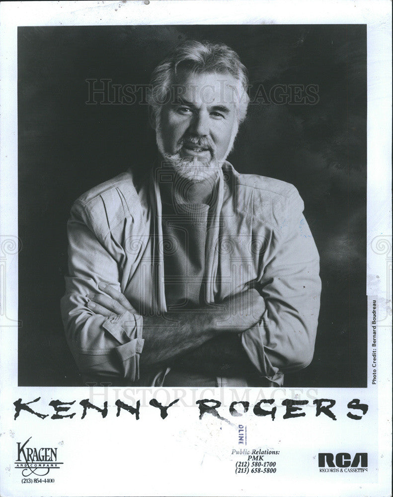 1990 Press Photo Kenny Rogers/Singer/Songwriter/Record Producer/Actor - Historic Images