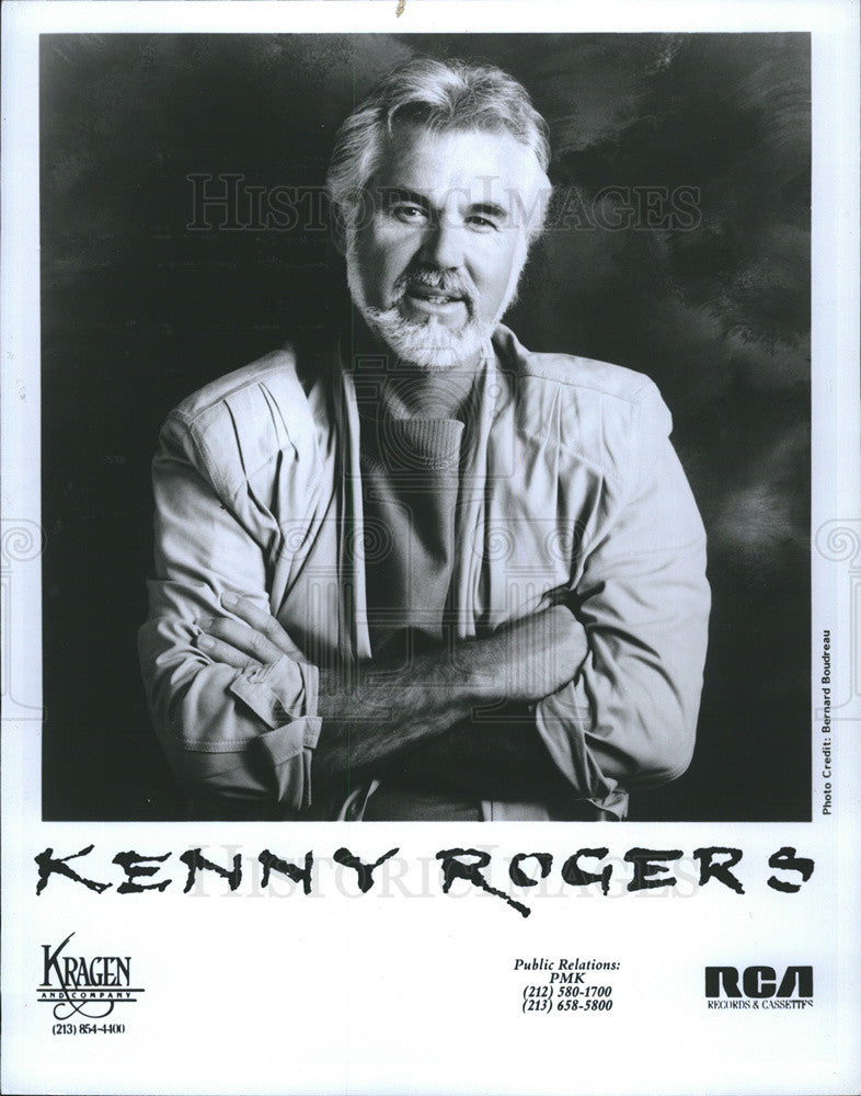 Press Photo Kenny Rogers RCA Kragen - Historic Images