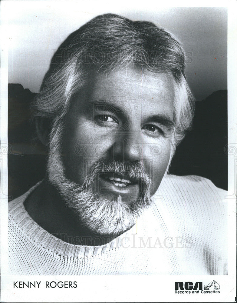 Press Photo Kenny Rogers Country Music Singer RCA Records Publicity Photograph - Historic Images