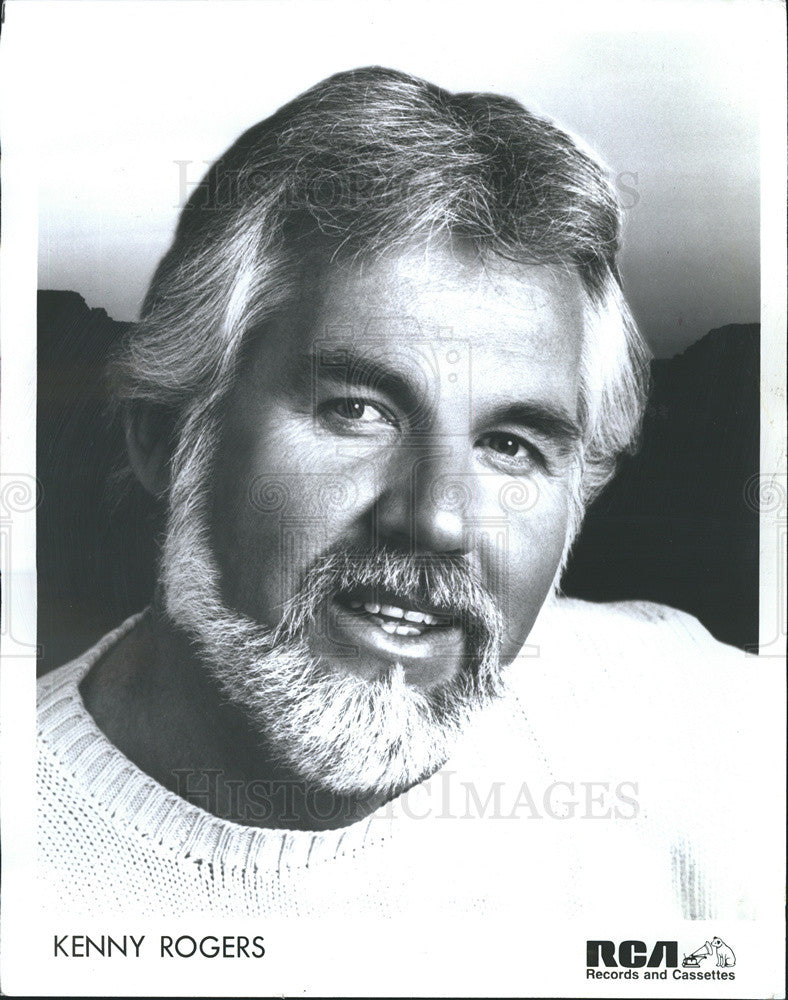 Press Photo Kenny Rogers Country Music Singer RCA Records Publicity Photograph - Historic Images