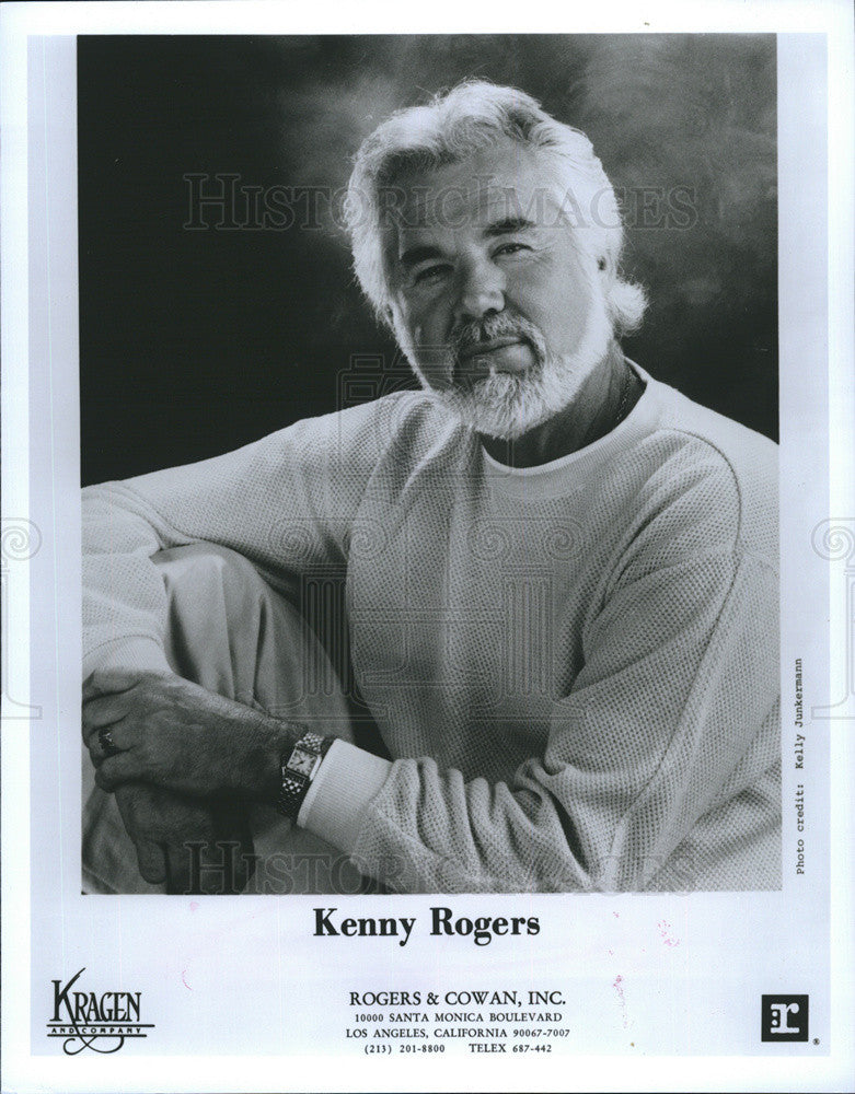 Press Photo of country music star Kenny Rogers - Historic Images