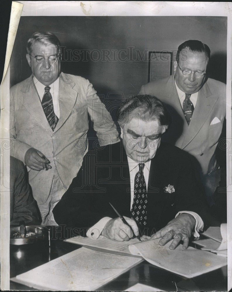 1947 Press Photo John L. Lewis United Mine Workers President - Historic Images