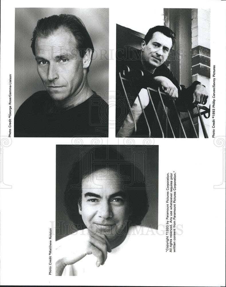 1993 Press Photo Actors Corbin Bernsen, Robert De Niro And Singer Neil Diamond - Historic Images