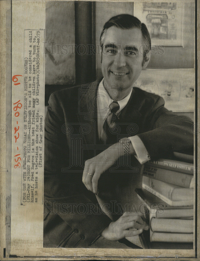 1973 Press Photo Fred Rogers, in Mister Rogers&#39; Neighborhood - Historic Images