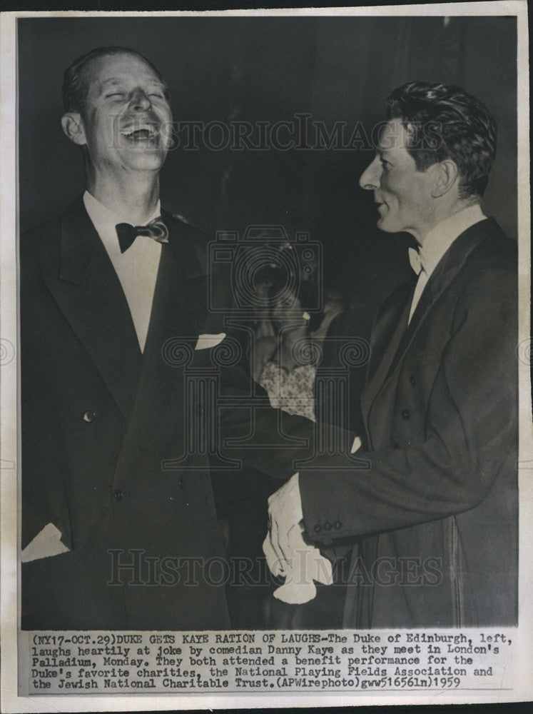 1959 Press Photo Duke of Edinburgh &amp; Danny Kaye - Historic Images