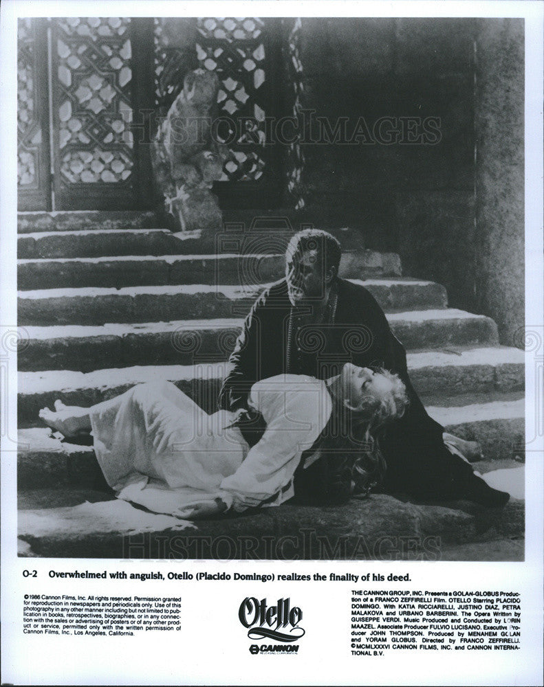 1986 Press Photo Placido Domingo Stars As An Anguished &quot;Otello&quot; - Historic Images