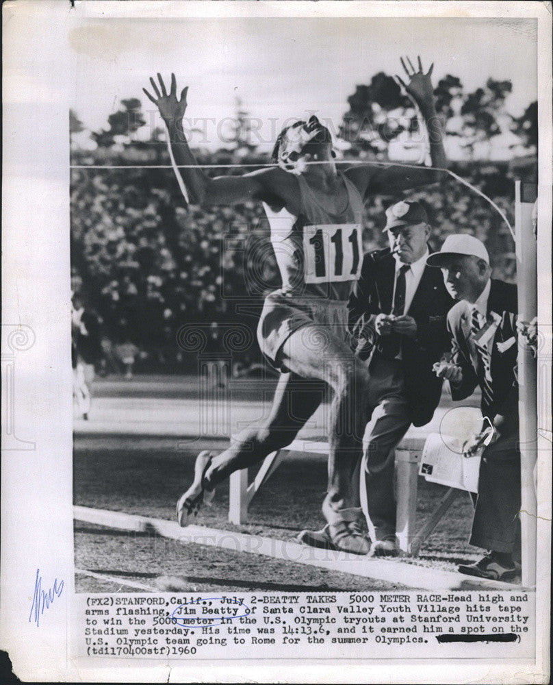 1960 Press Photo Jim Beatty wins 5000 meter in US Olympic tryouts - Historic Images