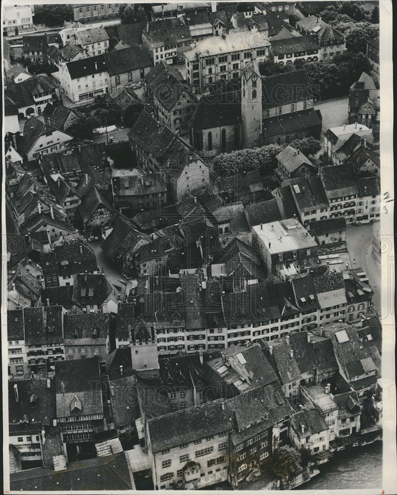 1962 Press Photo Charming Town Near Rhine Falls Aerial View - Historic Images