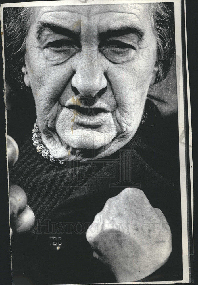 1973 Press Photo Israeli Prime Minister Golda Meir In News Conference - Historic Images