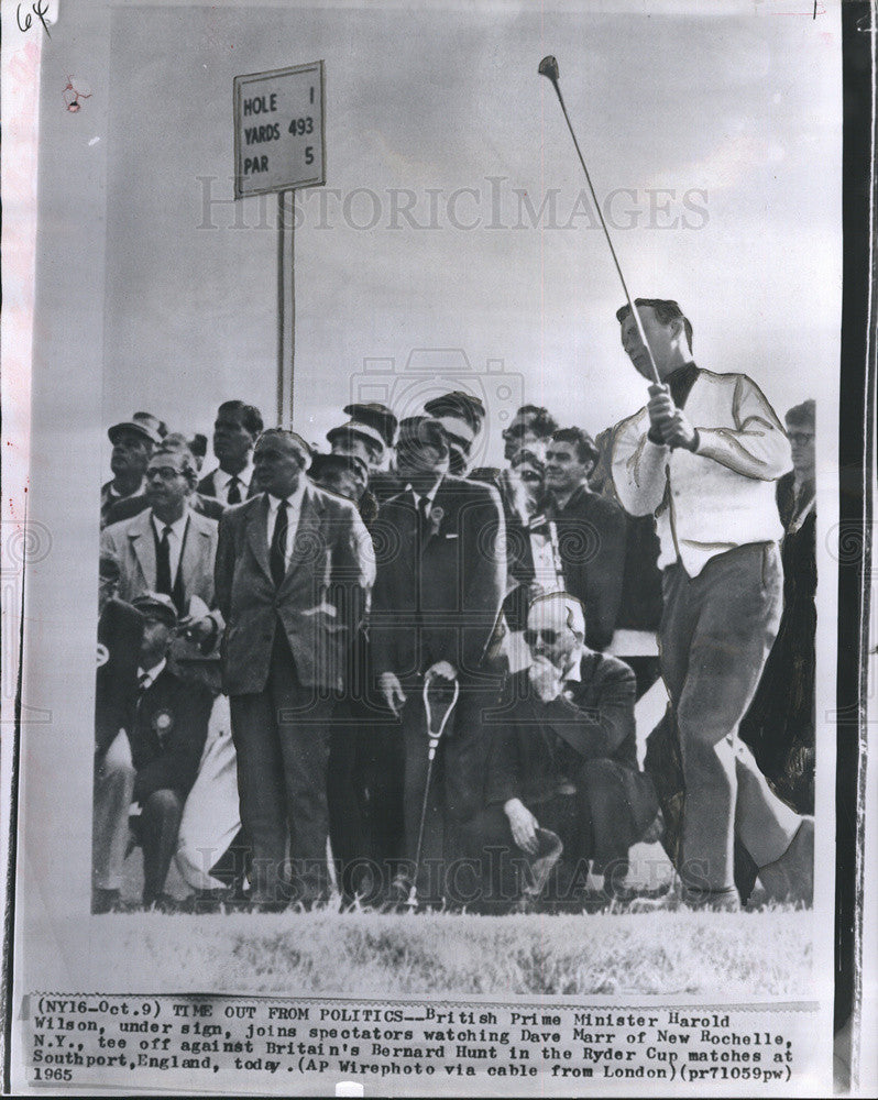1965 Press Photo British Prime Minister Harold Wilson Playing Golf in NY - Historic Images