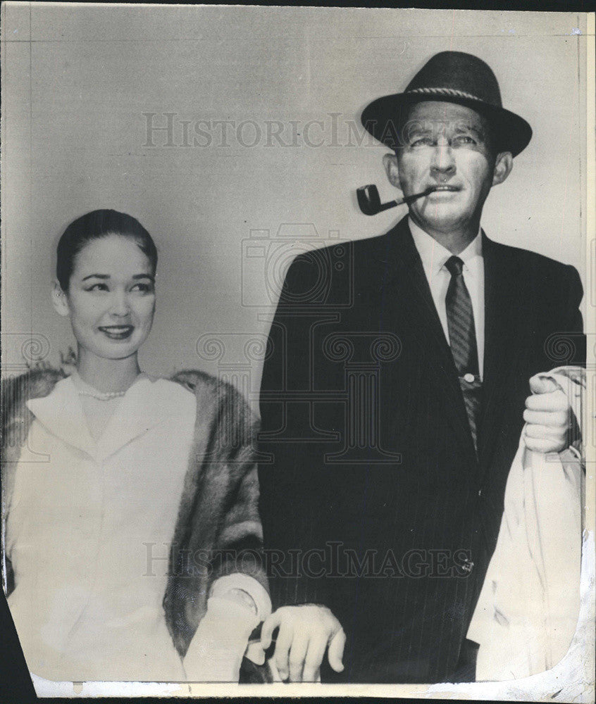 1957 Press Photo Mr &amp; Mrs Bing Crosby - Historic Images