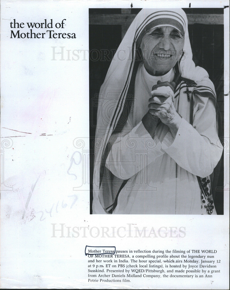 1981 Press Photo Mother Teresa - Historic Images