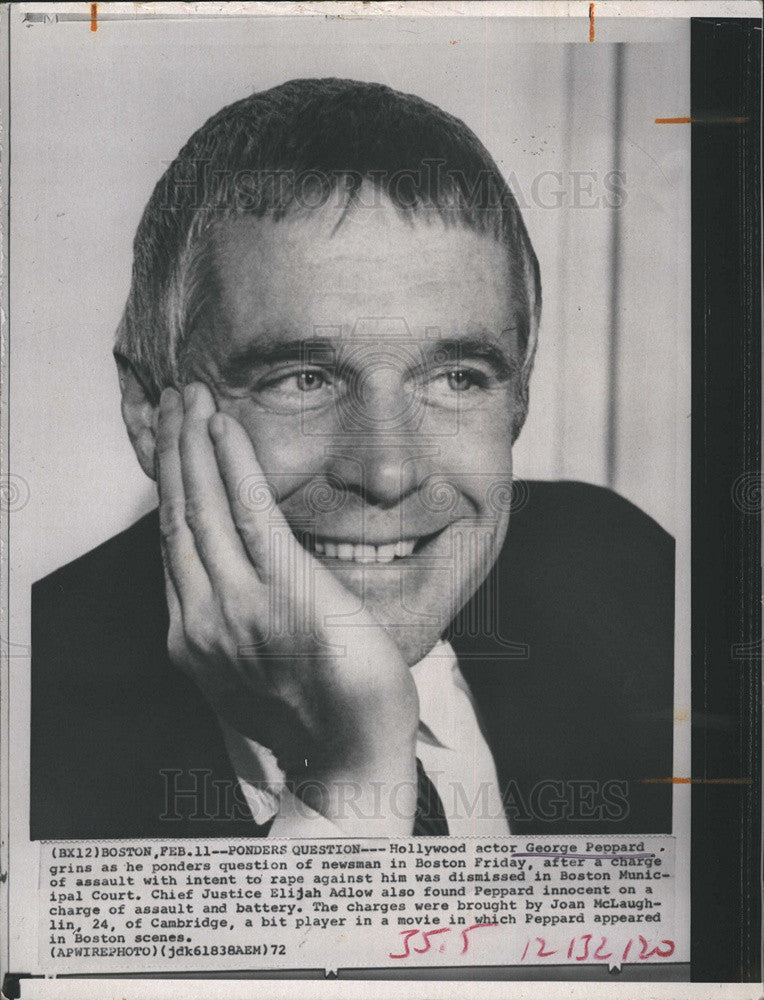 1972 Press Photo Actor George Peppard After Assault Charges Were Dropped - Historic Images