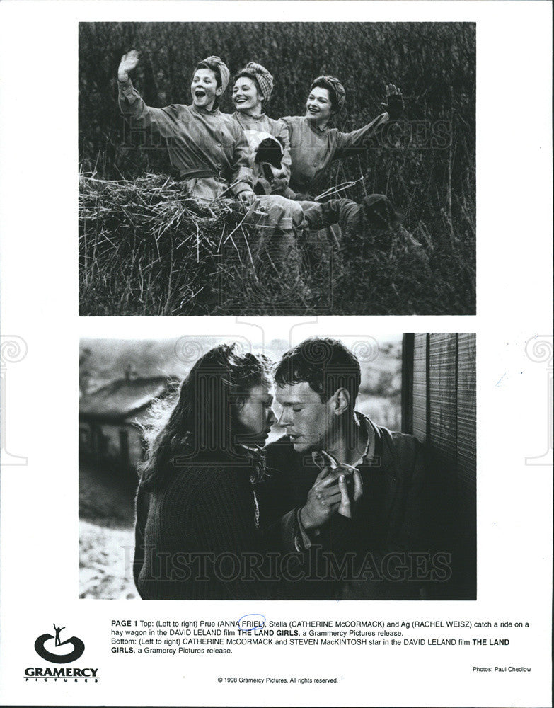 1999 Press Photo Anna Friel, Catherine McCormack, Rachel Weisz in The Land Girls - Historic Images