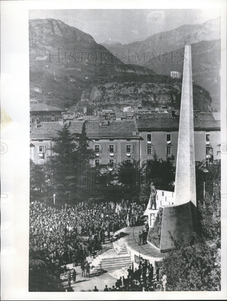 1956 Press Photo Monument to Alcide de Gasperi in the Alps - Historic Images