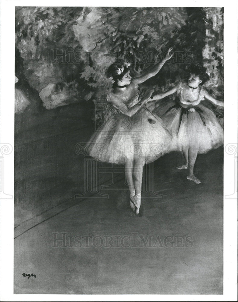 1987 Press Photo edgar Degas two Dancers on the Stage - Historic Images