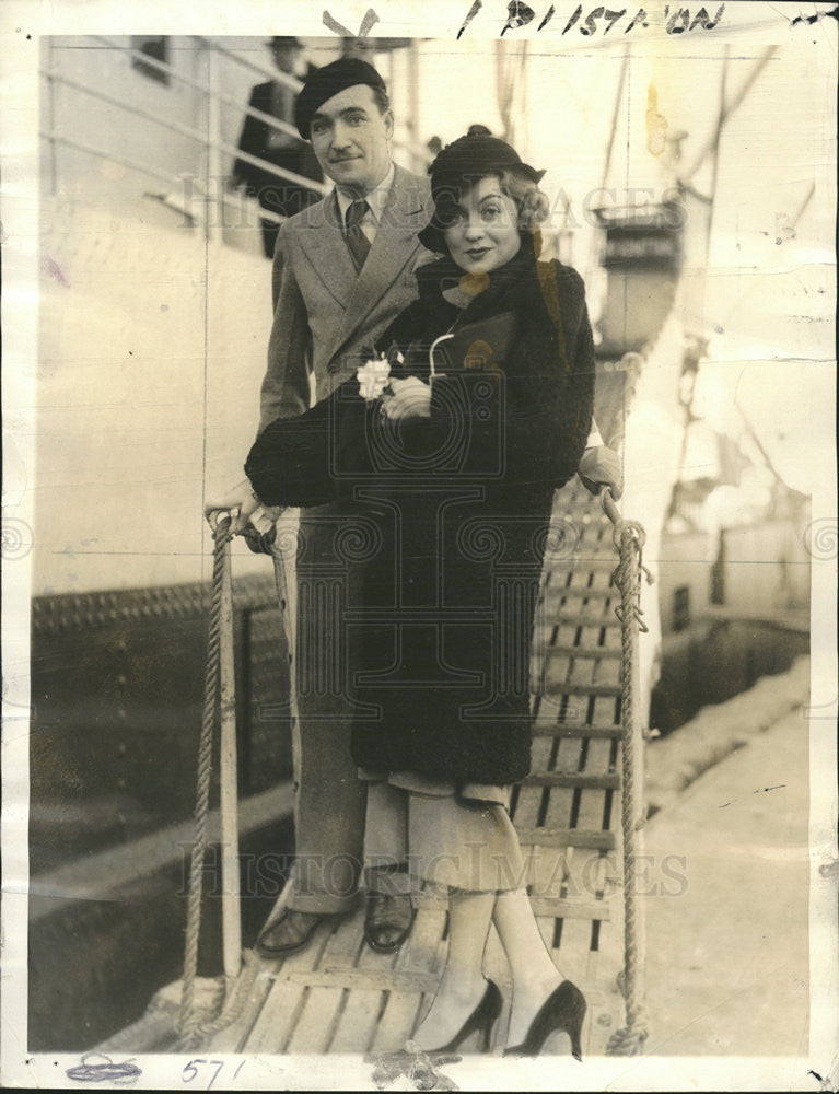 1933 Press Photo Henry de La Falaise, Marquis de La Coudraye &amp; Constance Bennett - Historic Images