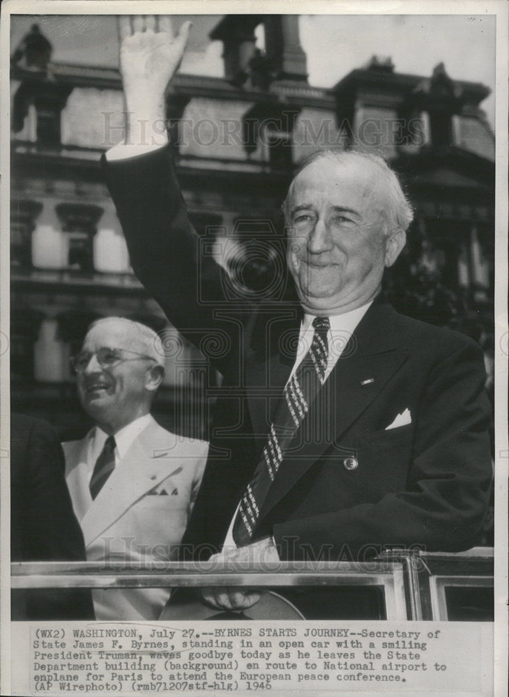 1946 Press Photo  JAMES F. BYRNES  AMERICAN STATESMAN SOUTH CAROLINA - Historic Images