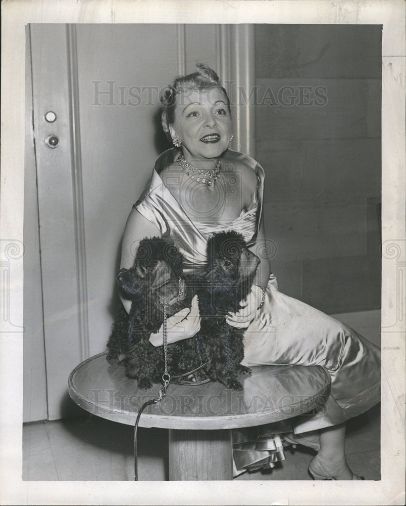 1953 Press Photo Mrs William Cameron With Two Poodles Perky Parade - Historic Images