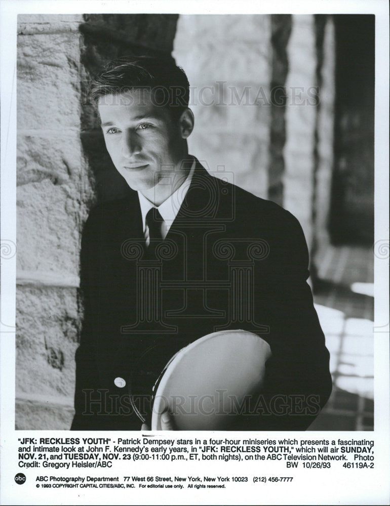 1993 Press Photo Patrick Dempsey &quot;JFK: Restless Youth&quot; - Historic Images