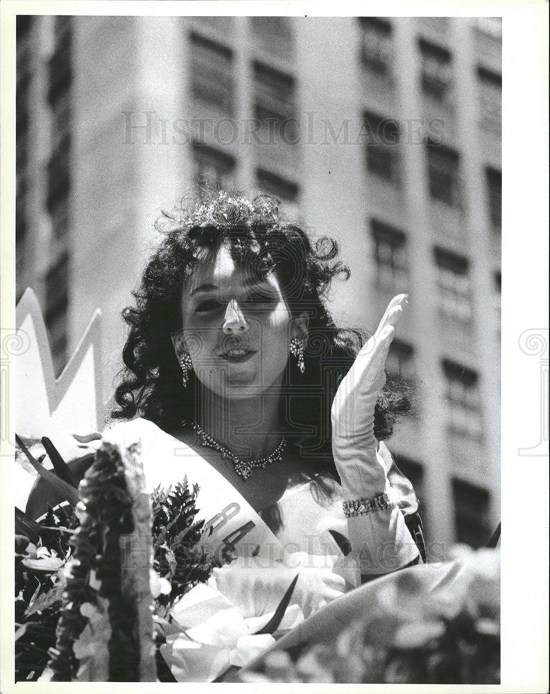 1984 Press Photo MARIA DEMETROPOULOS QUEEN MICHIGAN AVENUE PARADE - Historic Images