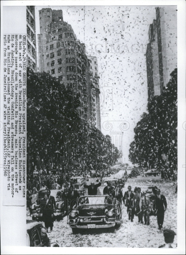 1960 Press Photo President Eisenhower Brazilian President Juscelino Kubitschek - Historic Images