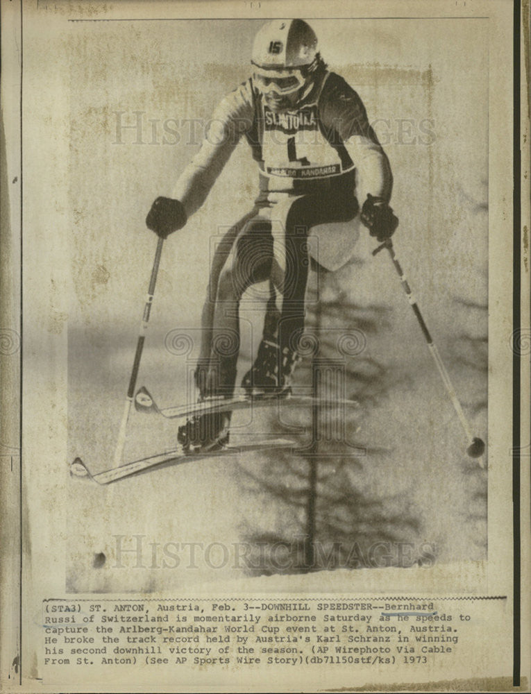 1973 Press Photo Bernhard Russi of Switzerland,downhill skier - Historic Images