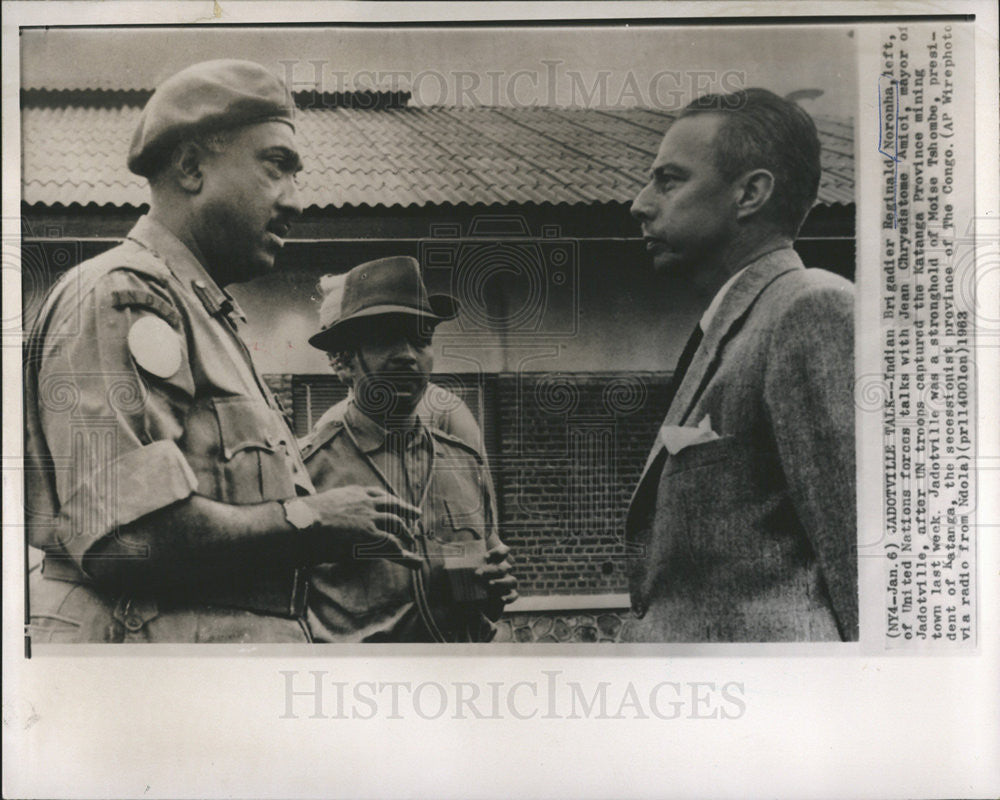 1963 Press Photo Indian Brigadier Reginald Noronha Jean Chrysdatone Amici - Historic Images