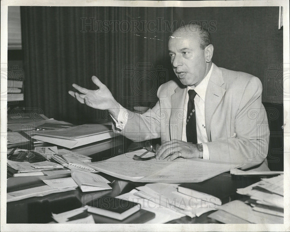 1956 Press Photo Benjamin Nelson/Chancery Superior Court/Chicago/Skokie Hearings - Historic Images