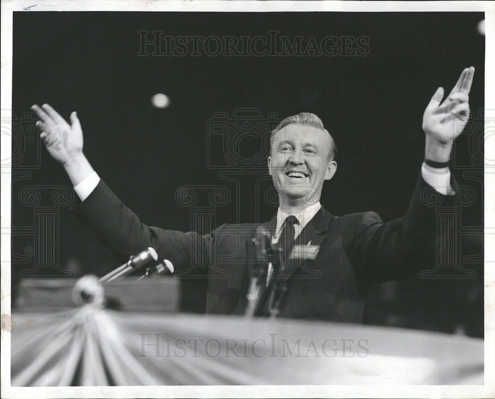 1956 Press Photo Richard Richards California Democratic Candidate Senate - Historic Images