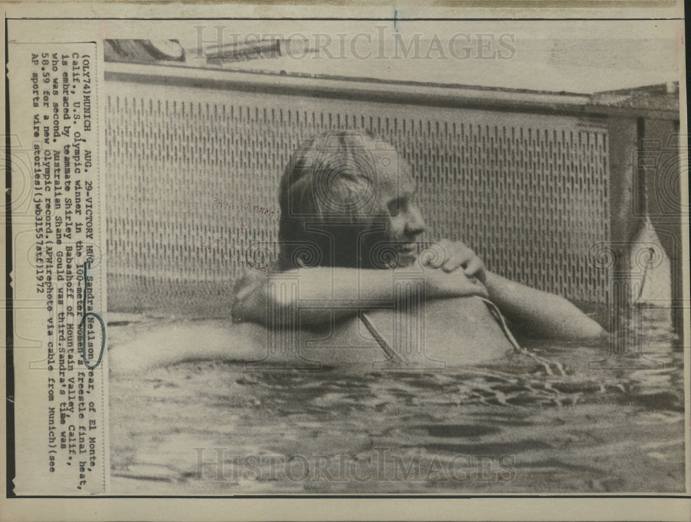 1972 Press Photo Sandra Neilson, U.S. Olympic Winner in the 100-meter freestyle - Historic Images