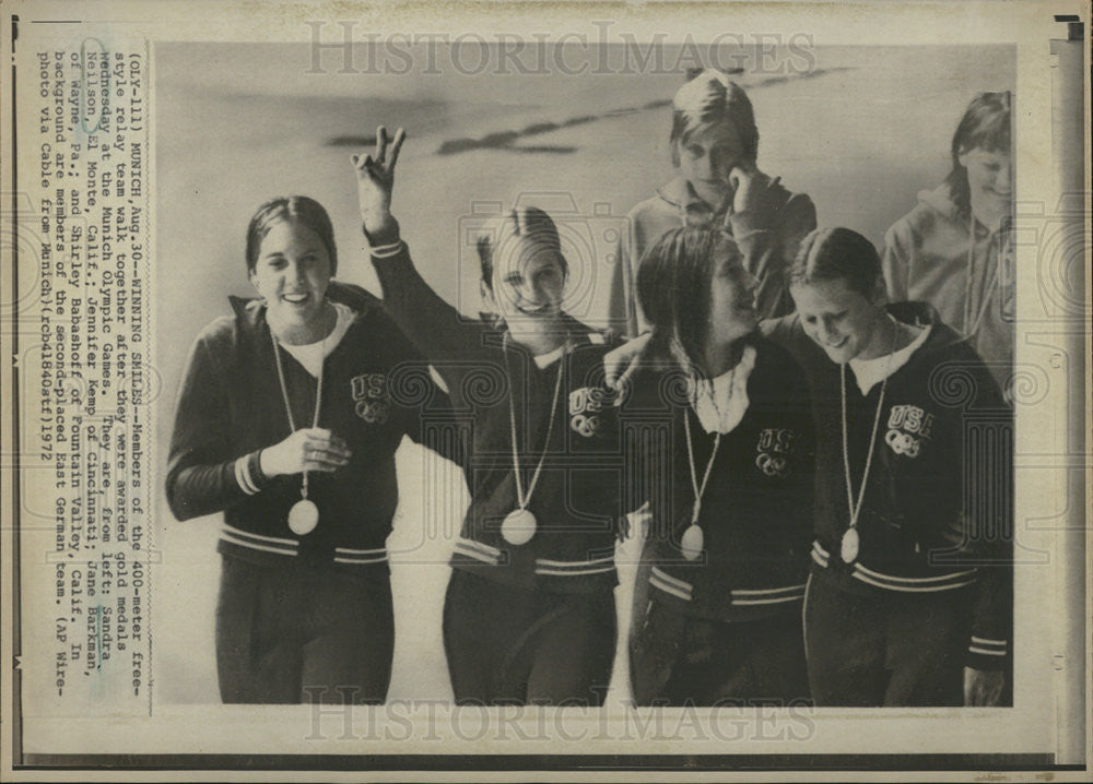 1972 Press Photo 400 meter relay gold medal winners in  Munich - Historic Images