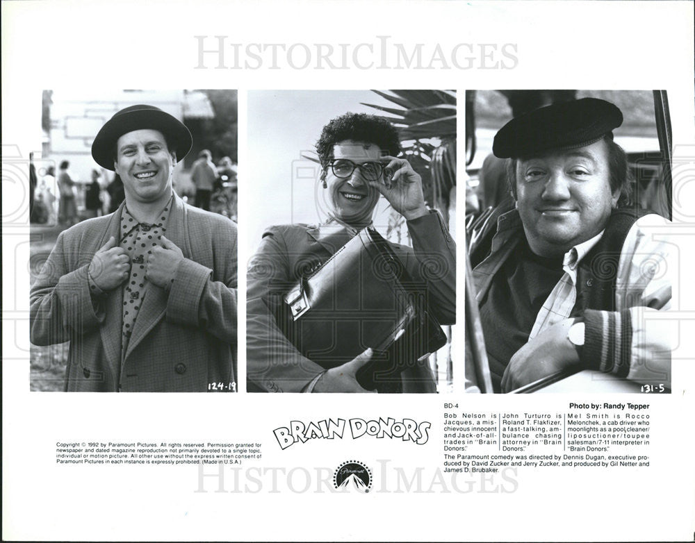 1995 Press Photo Bob Nelson,John Turturro,Mel Smithin&quot;Brain Donors&quot; - Historic Images