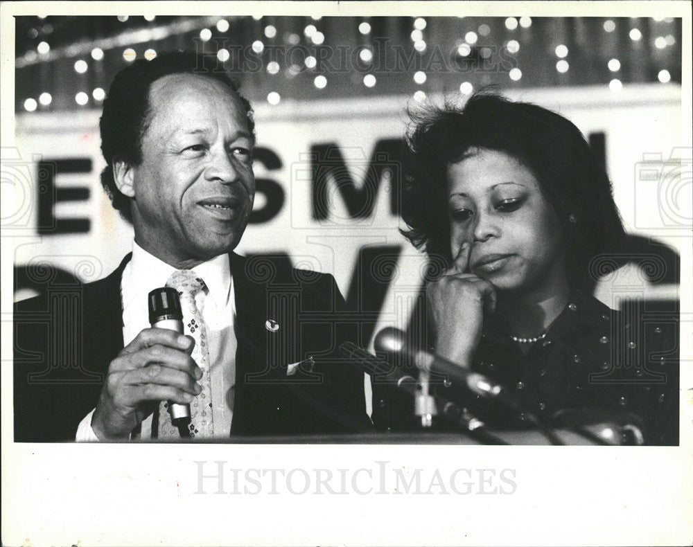 1989 Press Photo Congressman Gus Savage &amp;  daughter Emma - Historic Images