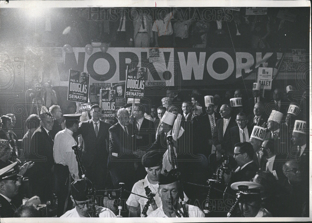 1966 Press Photo Senator Paul Douglas At Democratic Convention, Medinah Temple - Historic Images