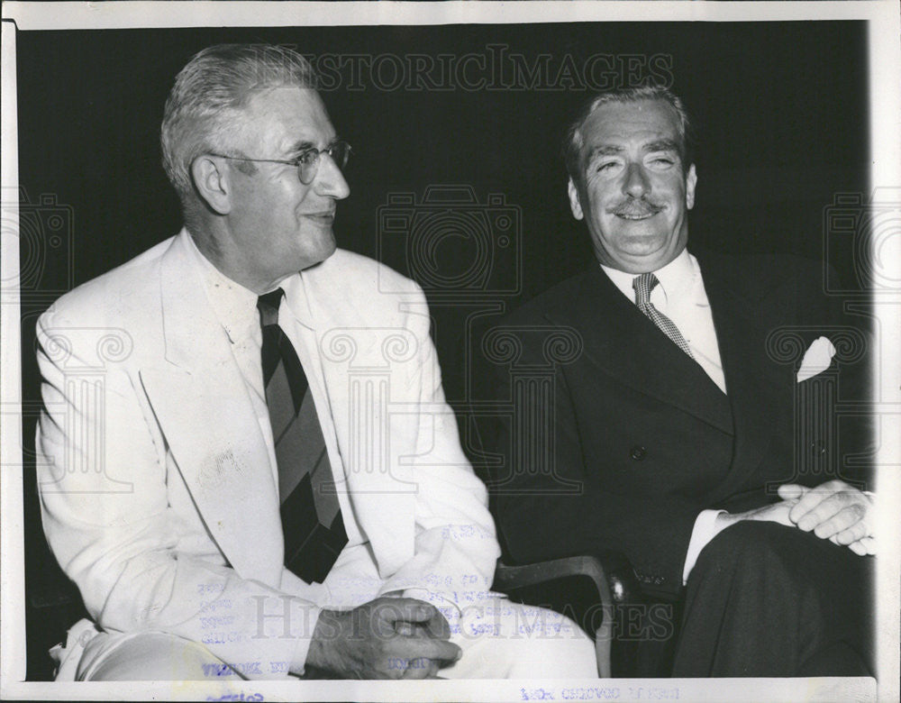 1951 Press Photo SENATOR PAUL DOUGLAS AMERICAN POLITICIAN ECONOMIST ANTHONY EDEN - Historic Images