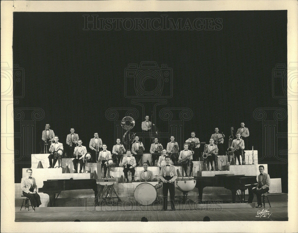 1934 Press Photo Fredrick Malcolm Fred Waring Pennsylvania College Band - Historic Images