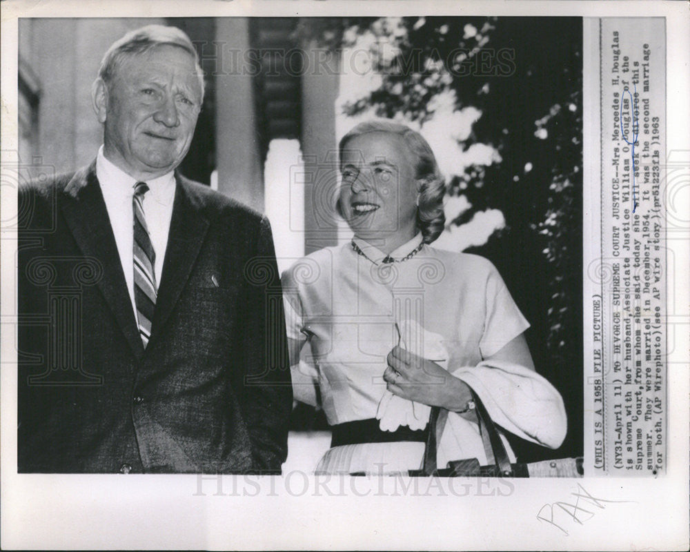 1963 Press Photo Williams O. Douglas United States Supreme Court Justice - Historic Images