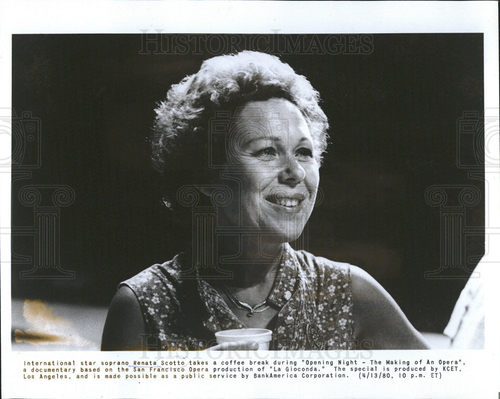 1980 Press Photo Soprano Renata Scotto - Historic Images